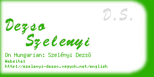 dezso szelenyi business card