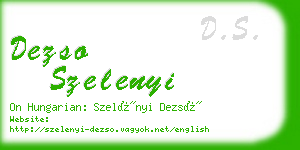 dezso szelenyi business card